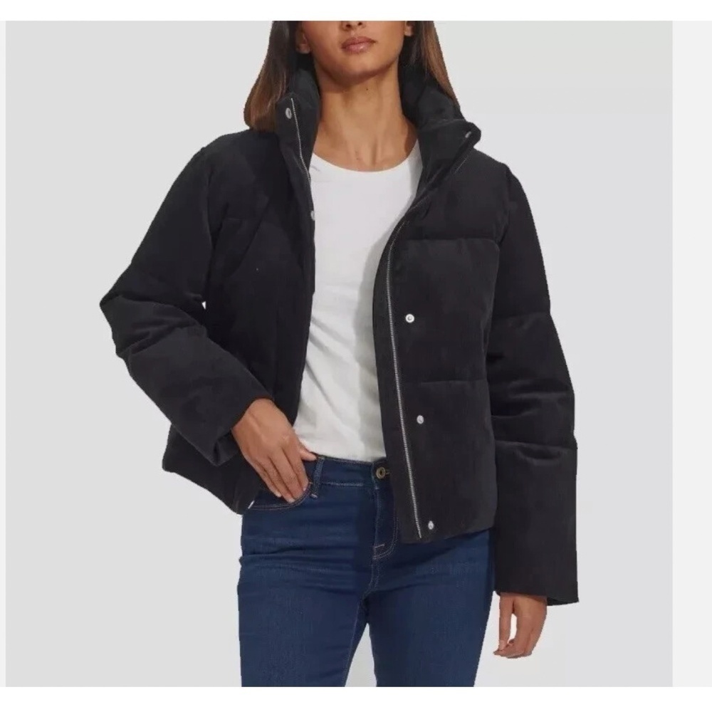 Levi's Corduroy Zip Up Winter Puffer Jacket Black Size XXL NWOT